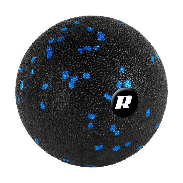 Zestaw wałek do masażu, mini roller, 2 piłki, 2 duoball-e , 6 elementów, kolor czarno-niebieski, mat