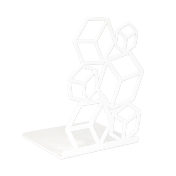 Elegancka podpórka na książki z nowoczesnym wzorem sześcianów 3D